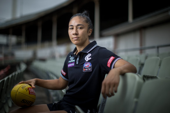 Darcy Vescio is the first player in AFLW history to kick 50 goals after scoring twice in round eight. 