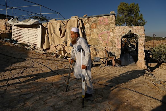 Now living in a converted cave on his land, Saeed Rabaa had his leg amputated after being attacked by settlers in the village of Tawani in the West Bank. 