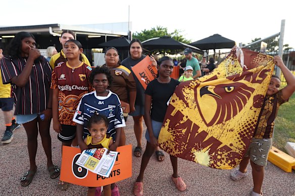 Hawks fans in Darwin.