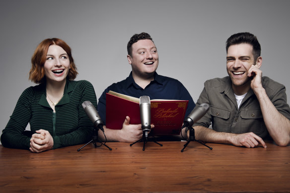 Alice Levine, Jamie Morton and James Cooper from hit podcast My Dad Wrote a Porno.