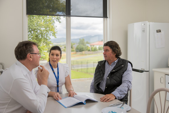 Neerim District Health Service chief executive Graham Bailey, clinical services director Bernie McKenna and board chair Sean Dignum. 