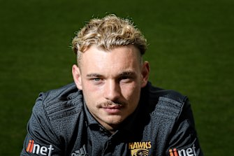 Rising Hawthorn midfielder James Worpel.