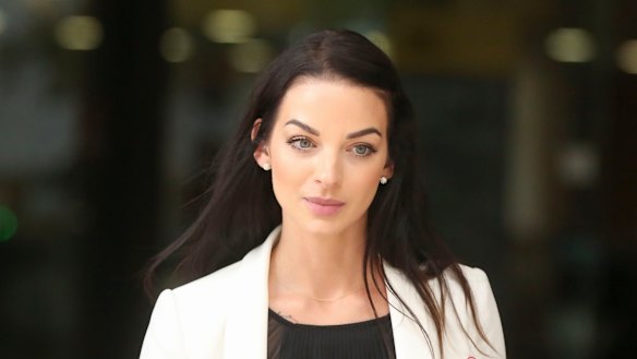 'Witness of little credit': Channel Seven reporter Laura Banks outside court.