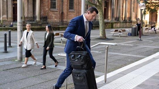 Ben Roberts-Smith outside the Federal Court in Sydney on Monday.