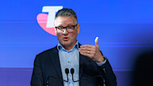 Telstra CFO Michael Ackland during press conference regarding the outage.