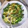 Adam Liaw’s spaghetti with spring vegetables and mascarpone.