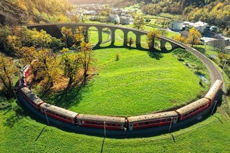 Aboard the Bernina Express, Switzerland. 