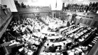 The historic Hawke summit in Canberra on April 11, 1983.