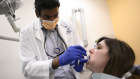 A doctor works at a Johns Hopkins outpatient centre in Baltimore.