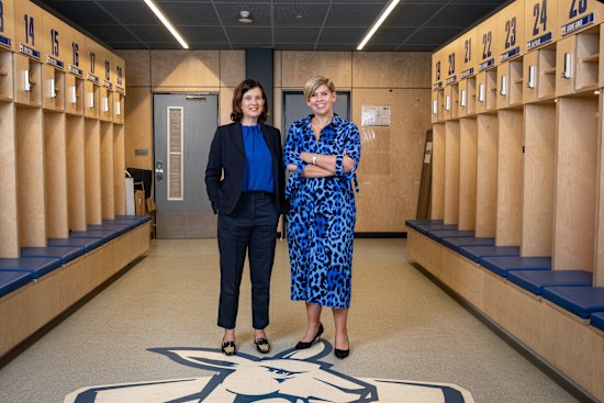 Sonja Hood (left) and Jennifer Watt are the first female president/CEO duo operating at this elite level in AFL. Watt says they enjoy a “comfortable familiarity”.