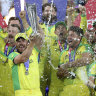 Australia win the T20 World Cup in the UAE.