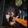 Emerald City chef Joel Alderdice behind the counter of his four-seat restaurant.