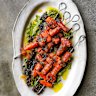 Spiced honey and parmesan skewers, meet your new best friend, salsa verde.