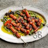 Spiced honey and parmesan skewers, meet your new best friend, salsa verde.
