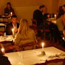 Inside pop-up restaurant Rintel’s Diner, located inside a synagogue in East Melbourne.