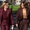 Premier Jacinta Allan arriving at Parliament House with Treasurer Jaclyn Symes on Tuesday.