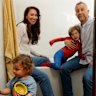 Kate Aubusson with her husband Dylan and their children Lyra and Marlowe at the Annandale home.