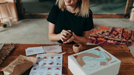 The Crockd pottery box includes clay, tools and instructions, as well as "clay breakers" conversation cards. 