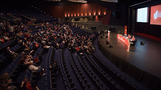 Unions walk out on Premier Mark McGowan ahead of his speech at the WA Labor State Conference on Saturday.