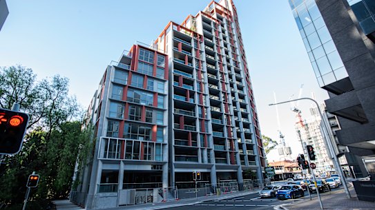 The empty residential building in Parrramatta. 