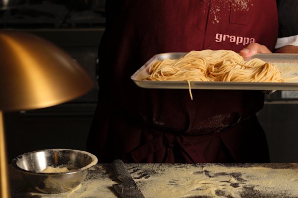 Pasta is made in-house.