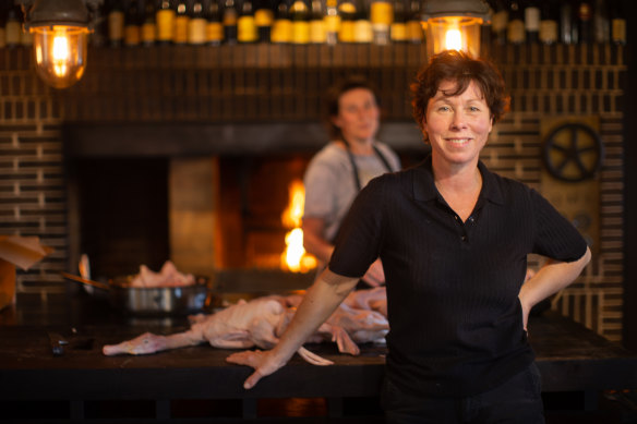 Tedesca Osteria’s hearth is the restaurant’s focal point.
