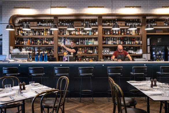 The restaurant serves lunch and dinner, or prop up at the bar for a drink.