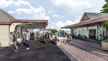 The new line will run beneath the 'garden bridge' at Mentone station between the heritage-listed buildings.