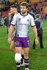 Turning point: Christian Welch after rupturing his ACL against the Broncos in 2019. A deal from the Eels was subsequently withdrawn.