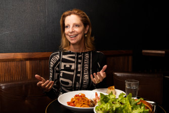 Heather Mitchell at lunch at Fratelli Paradiso at Potts Point. 