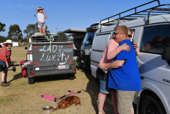 Shannon and Rob Hutchings and family are not sure whether their house has survived the Gippsland fires, they are staying at the Bairnsdale relief centre until they’re allowed back to their property. 