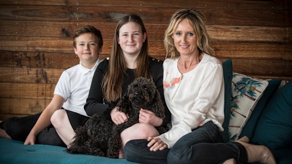 Maryanne Larkin, right, and her children, Josie, centre, and Van. 