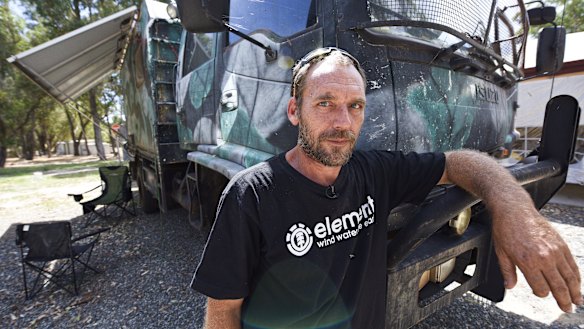 Mr Greer has three months' worth of supplies packed in the truck.