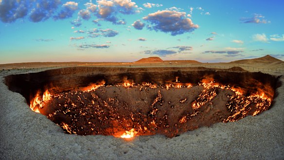 The crater, created by a Soviet-era drilling accident, has been on fire for decades.