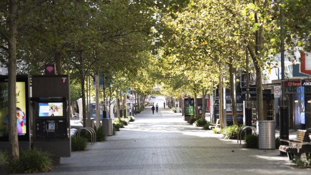 Perth’s empty streets during the city’s snap lockdown earlier this month.