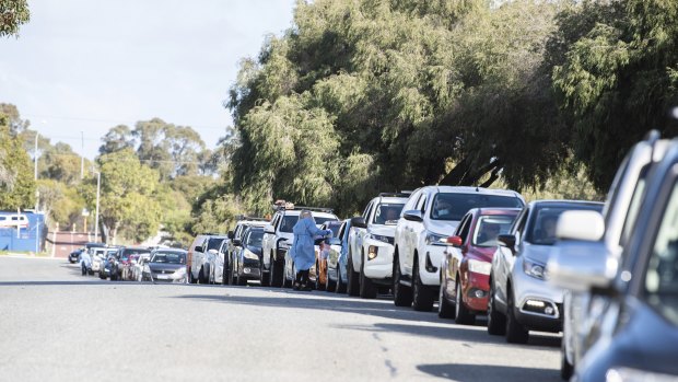 Some motorists waited up to four hours to get tested.