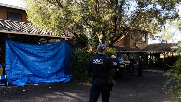 Police raid a home in Chiswick Street, Greenacre, on Tuesday as part of an anti-terror investigation.