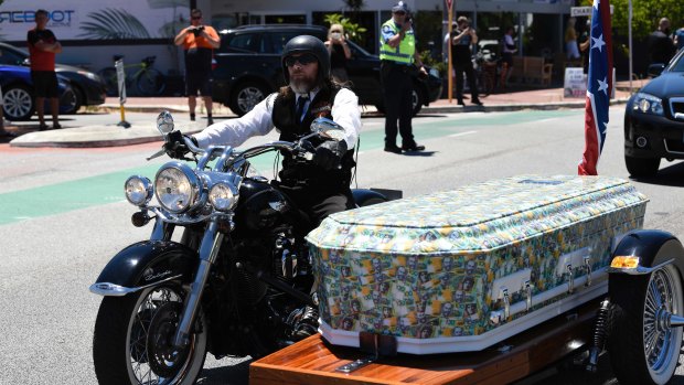 Nick Martin's coffin.