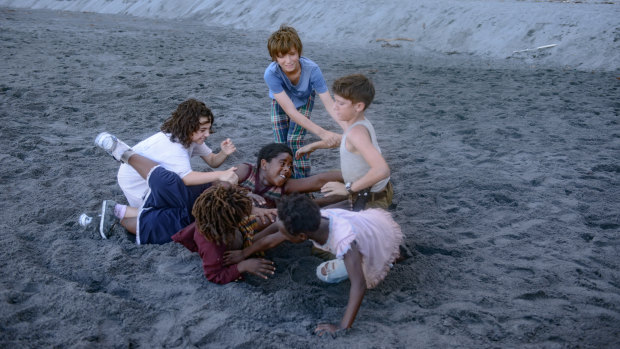 From left, Devin France, Yashua Mack, Ahmad Cage, Gage Naquin, Romyri Ross and Gavin Naquin in Wendy.
