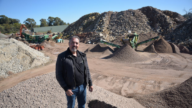 Capital Recycling owner Ray Gullotto at the McLaughlan Road site. 