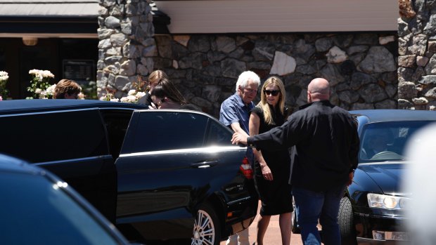 Nick Martin's family leaves the funeral home in North Perth. 