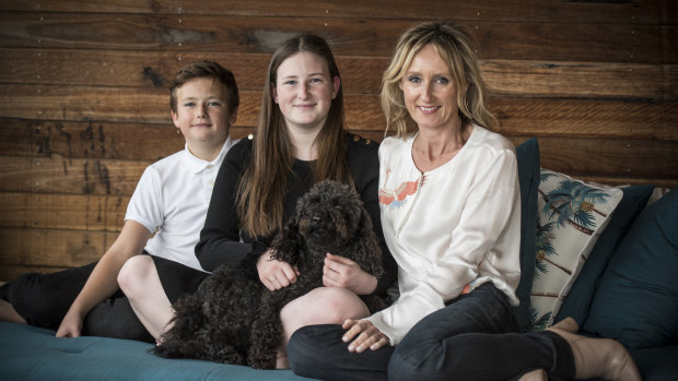 Maryanne Larkin, right, and her children, Josie, centre, and Van. 