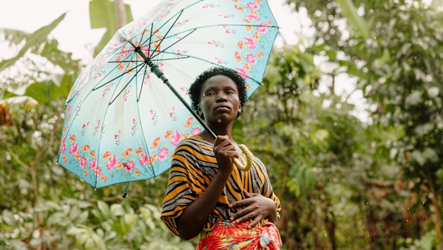 Survivor leader Biira Jetrace in Kasese, Uganda.