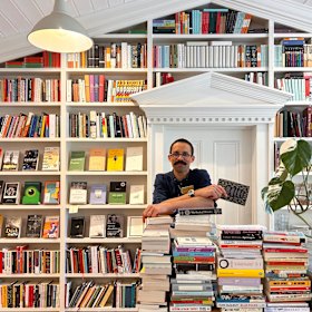 Alexander Okenyo at his Black Swan bookshop.