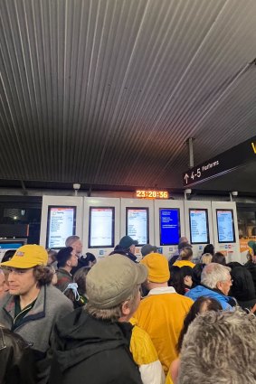 Lidcombe railway station after the semi-final. 