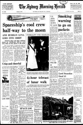 The Herald's front page on July 18, 1969.