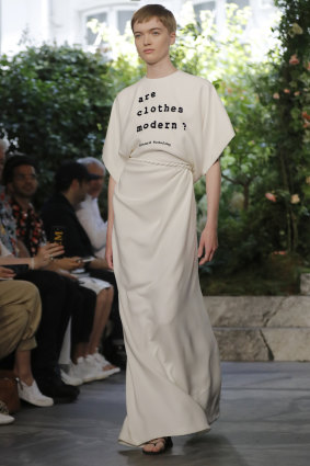 'Are clothes modern?' pondered Maria Grazia Chiuri at Dior's Paris Couture Week show. 