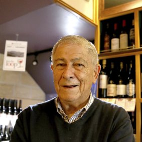 Elizabeth Bay Cellars owner Michael David has a fresco painted by Jeffrey Smart on the wall of the store room.