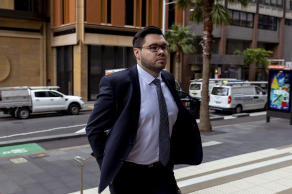 Former federal Liberal staffer Bruce Lehrmann outside the Federal Court in Sydney on Monday.