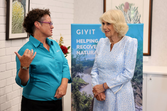 Queen Camilla meets with GIVIT staff and volunteers.